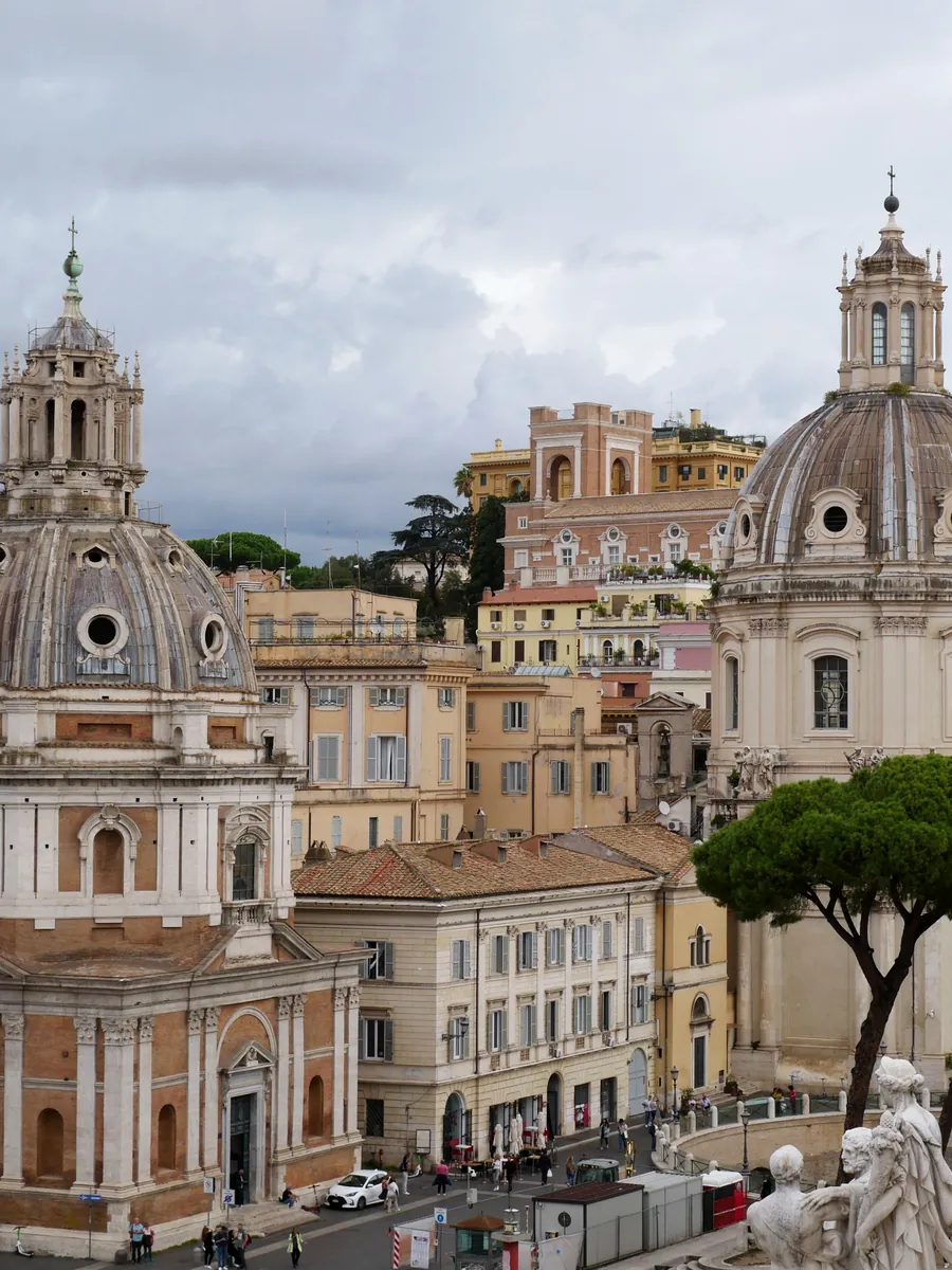 Domed baroque churches at Trajan’s Forum in Rome