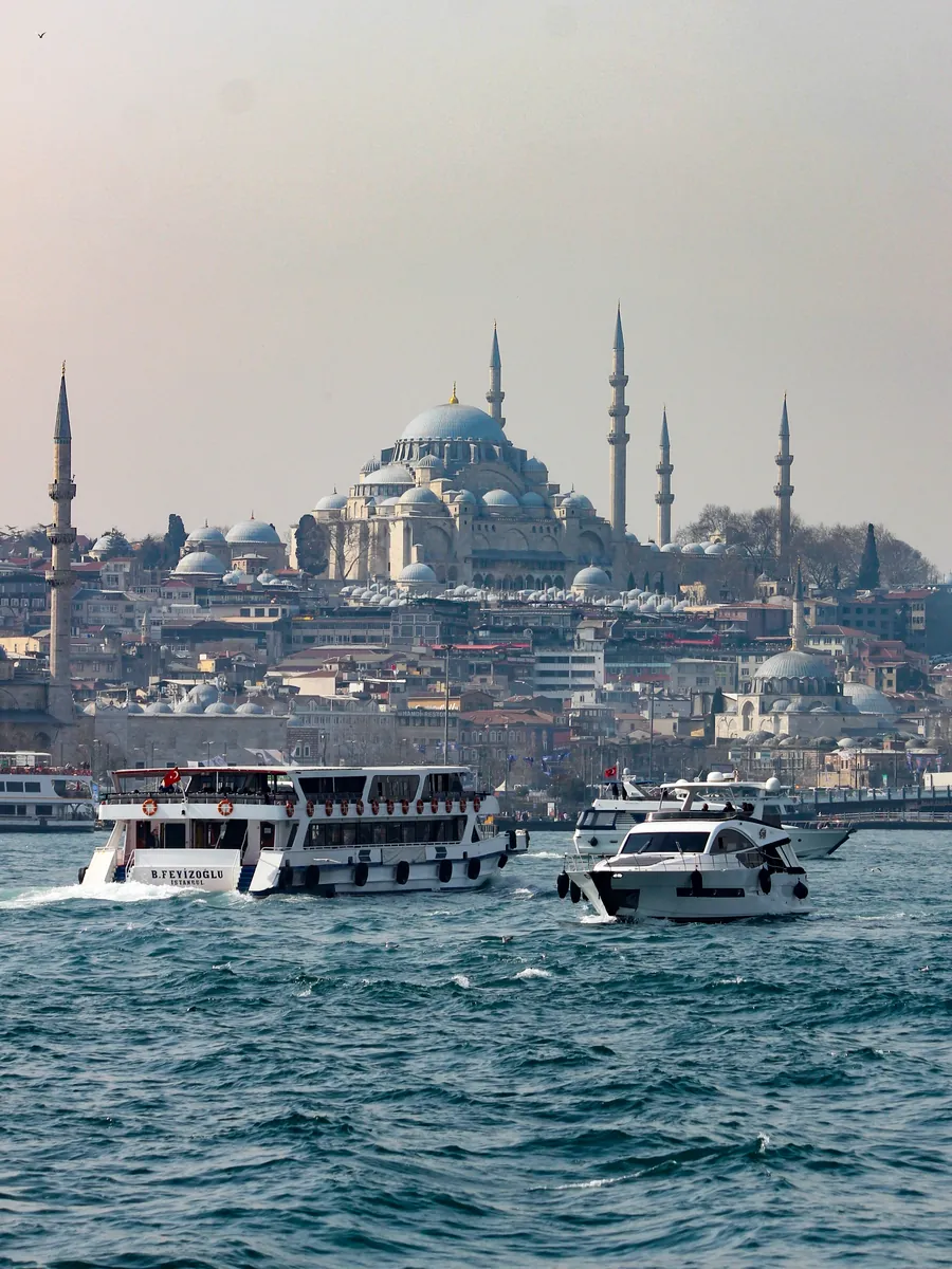 The Suleymaniye Mosque above the Bosphorus in Istanbul